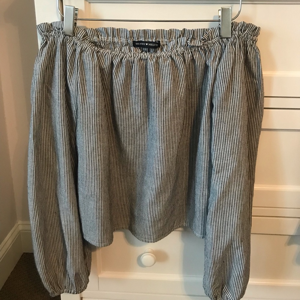 Off the shoulder striped Brandy long sleeve